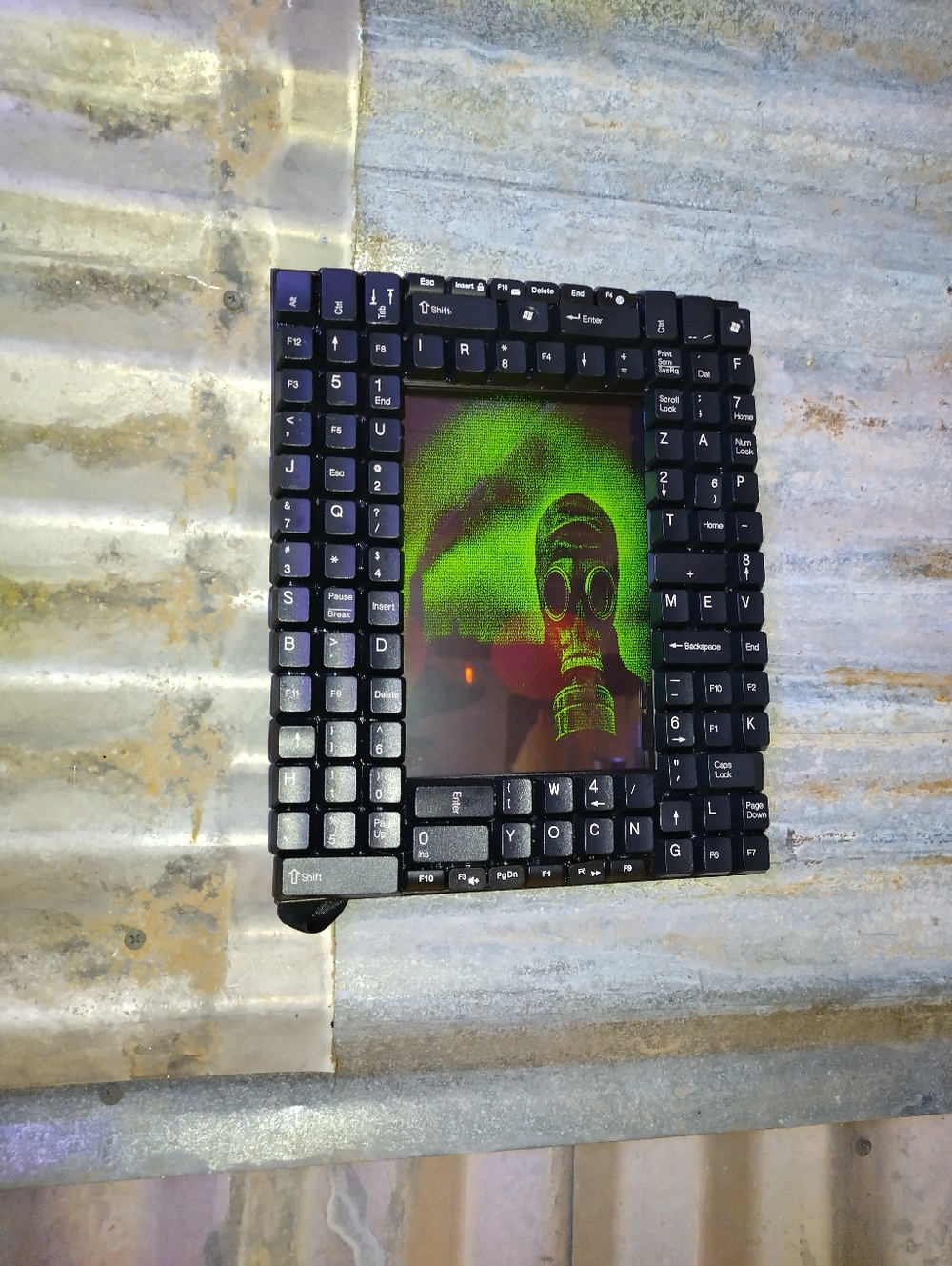 Chernobyl Post Apocalyptic Retro Computer ASCII Style Framed Art Print